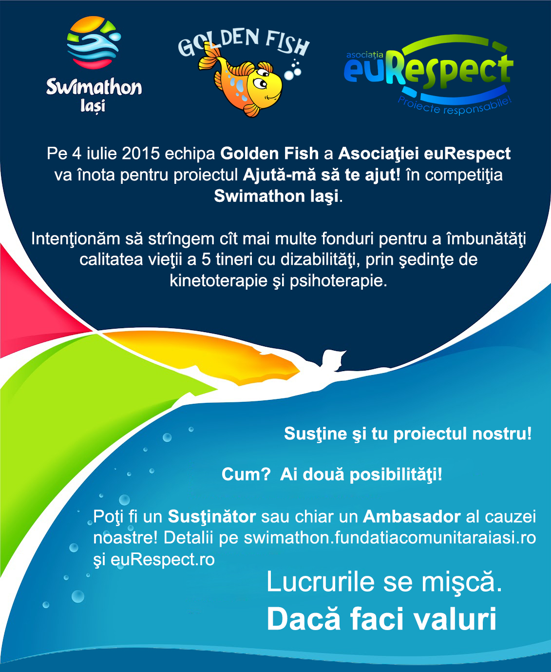 Susţine proiectul euRespect în competiţia Swimathon Iaşi!